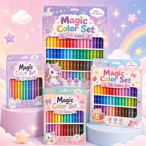 Magic Color Set Kawaii Colour Marker Pen - 12 color