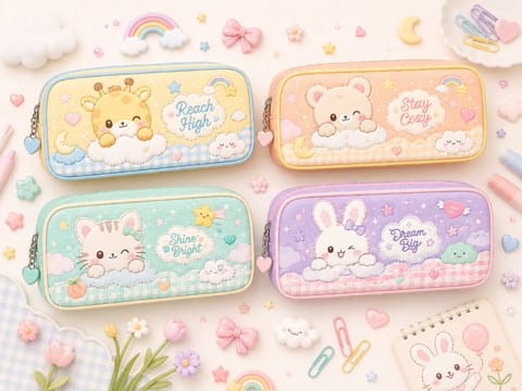Cute Animal Pastel Pencil Case