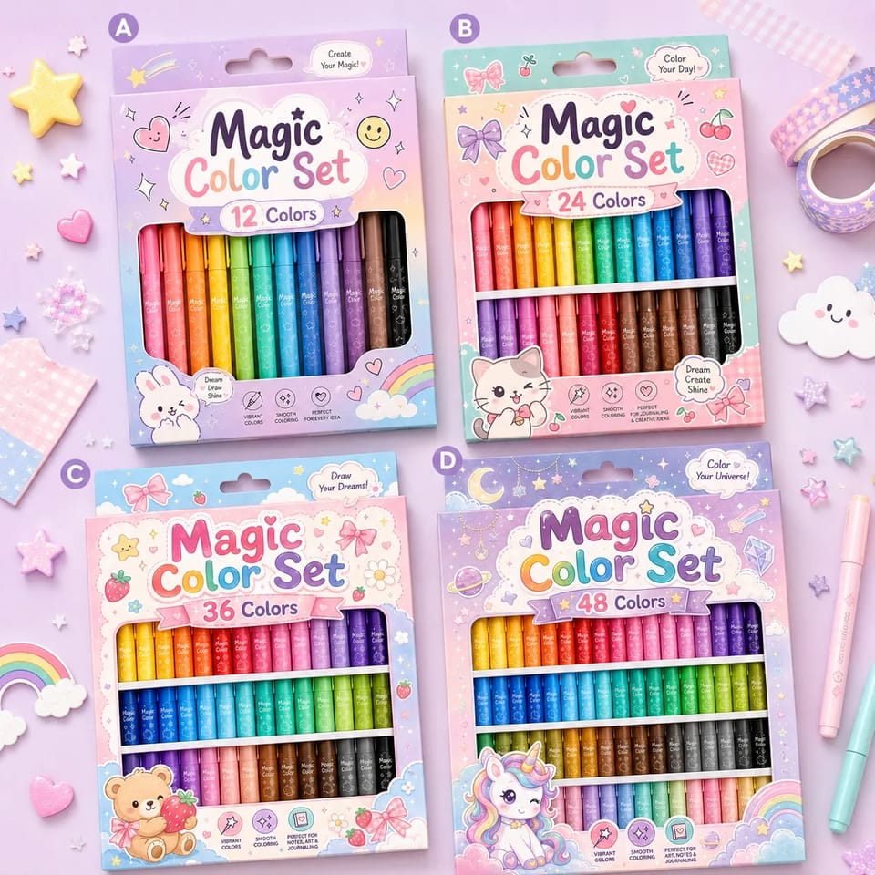 Magic Color Set Kawaii Colour Marker Pen 6